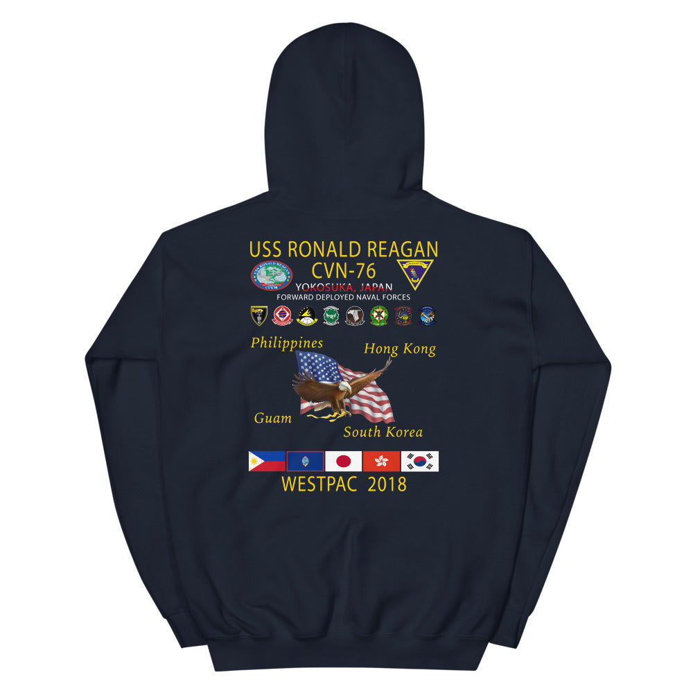 USS Ronald Reagan (CVN-76) 2018 Cruise Hoodie