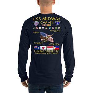 USS Midway (CVA-41) 1971 Long Sleeve Cruise Shirt