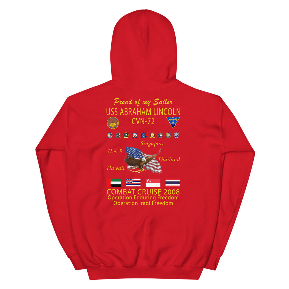 USS Abraham Lincoln (CVN-72) 2008 Cruise Hoodie - Family