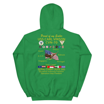 USS Carl Vinson (CVN-70) 2005 Cruise Hoodie - FAMILY