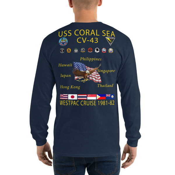 USS Coral Sea (CV-43) 1981-82 Long Sleeve Cruise Shirt