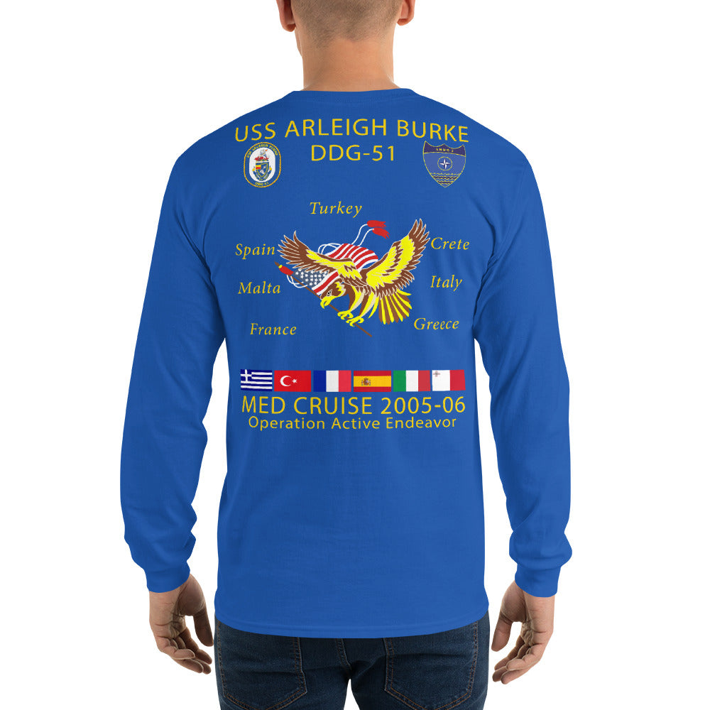 USS Arleigh Burke (DDG-51) 2005-06 Long Sleeve Cruise Shirt