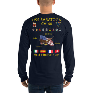 USS Saratoga (CV-60) 1984 Long Sleeve Cruise Shirt