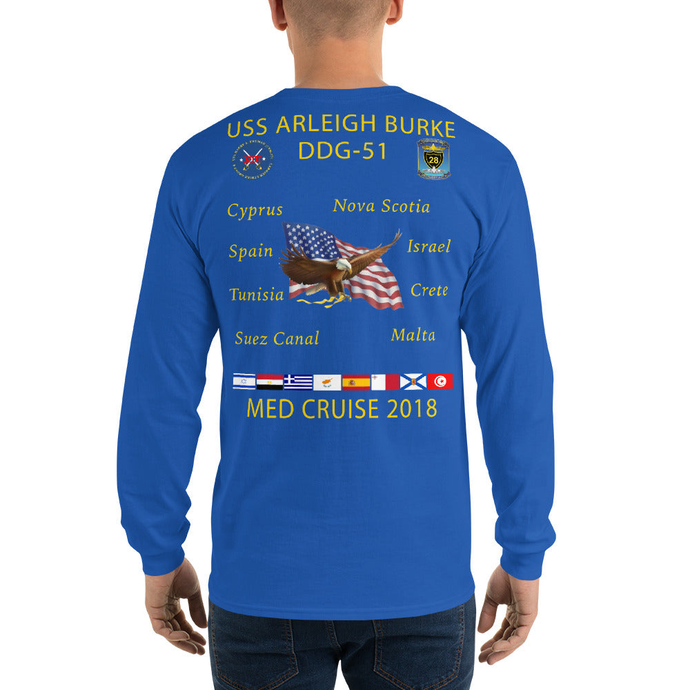 USS Arleigh Burke (DDG-51) 2018  Long Sleeve Cruise Shirt