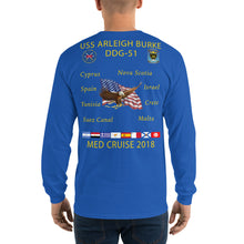 Load image into Gallery viewer, USS Arleigh Burke (DDG-51) 2018  Long Sleeve Cruise Shirt