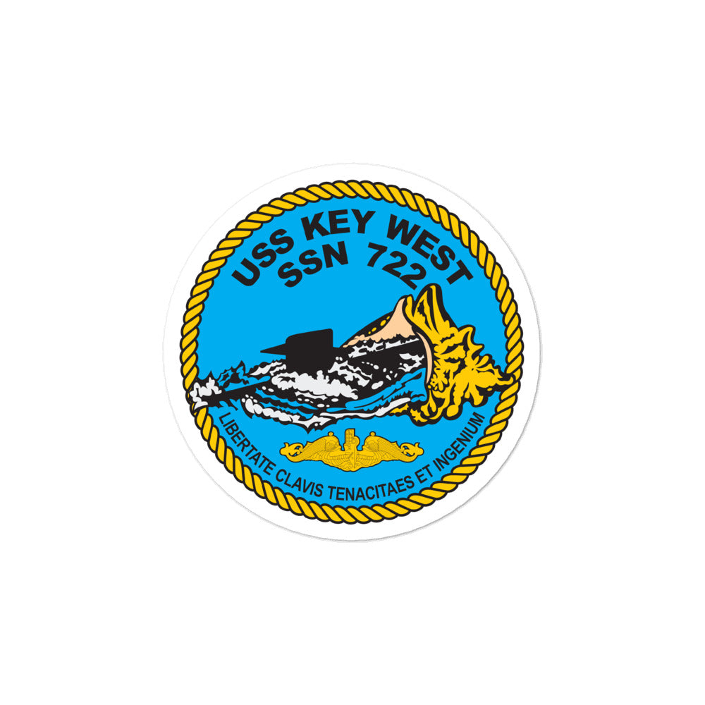 USS Key West (SSN-722) Ship's Crest Vinyl Sticker