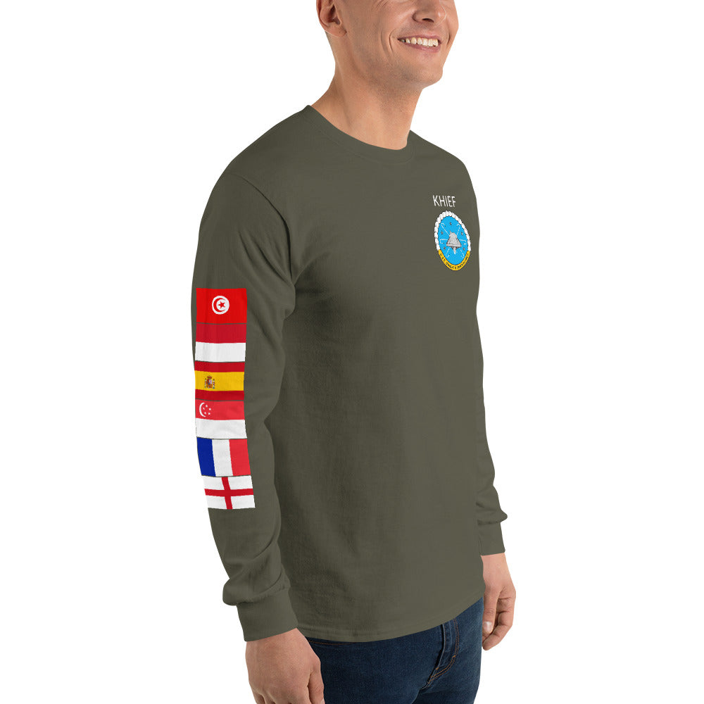 IKE CUSTOM w/FLAGS - E HUGHES - Long Sleeve Shirt