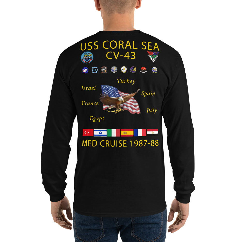 USS Coral Sea (CV-43) 1987-88 Long Sleeve Cruise Shirt