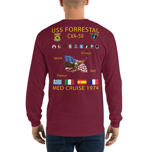 USS Forrestal (CVA-59) 1974 Long Sleeve Cruise Shirt
