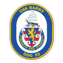 Load image into Gallery viewer, USS Barry (DDG-52) Ship&#39;s Crest Vinyl Sticker