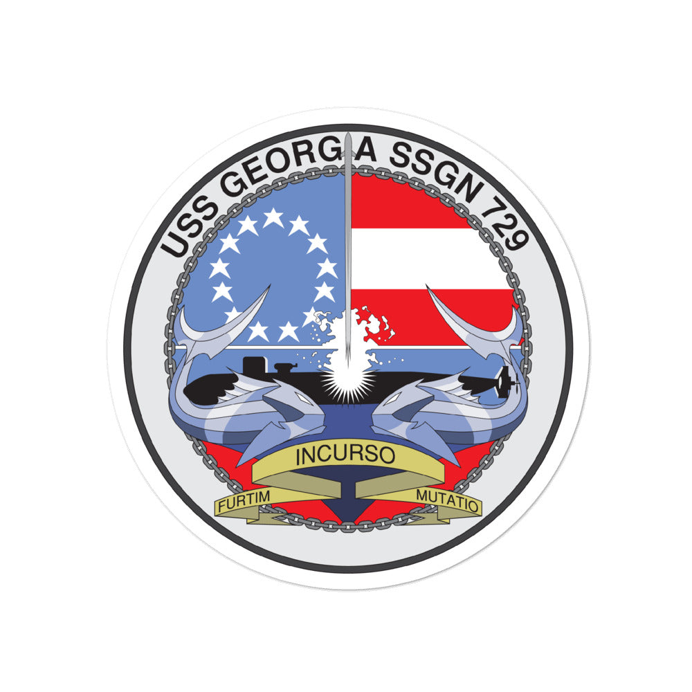 USS Georgia (SSGN-729) Ship's Crest Vinyl Sticker