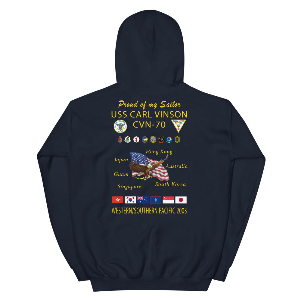 USS Carl Vinson (CVN-70) 2003 Cruise Hoodie - FAMILY