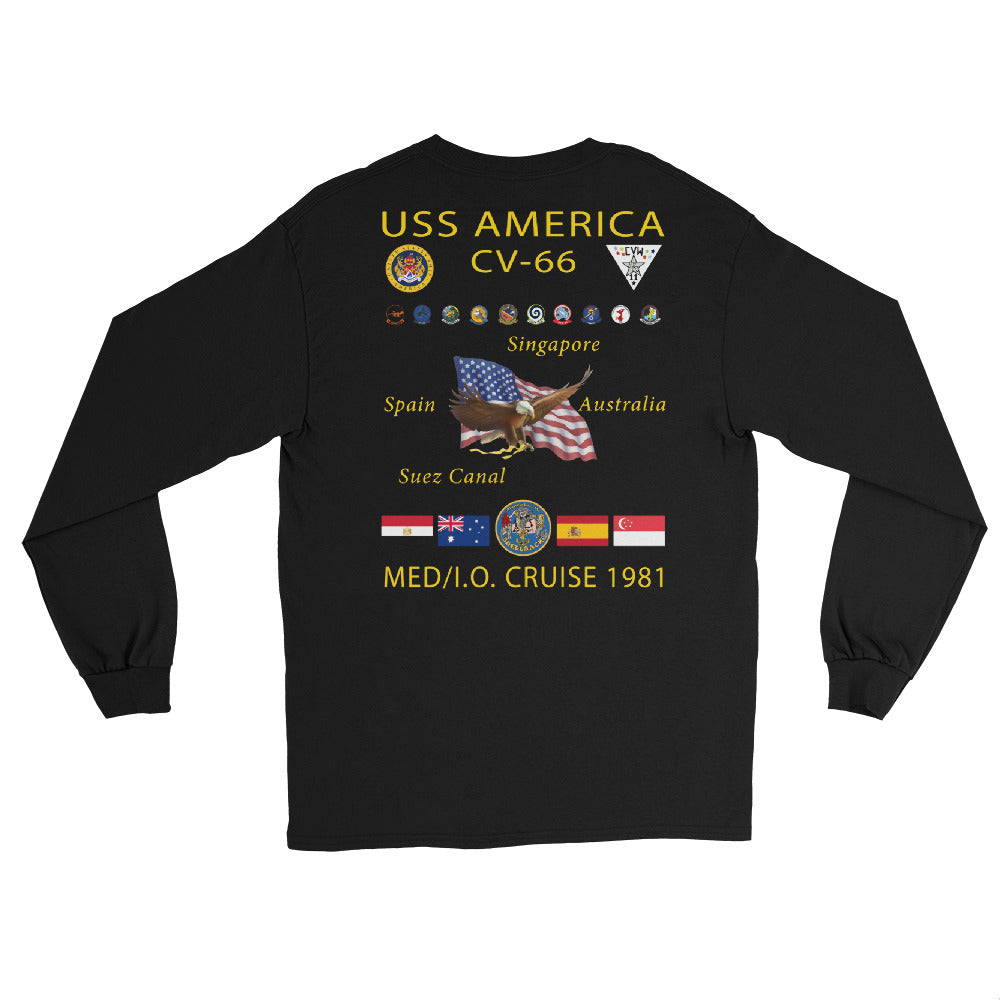 USS America (CV-66) 1981 Long Sleeve Cruise Shirt