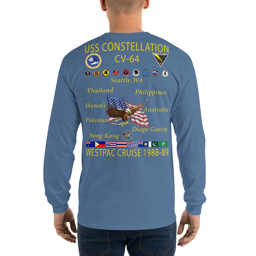 USS Constellation (CV-64) 1988-89 Long Sleeve Cruise Shirt