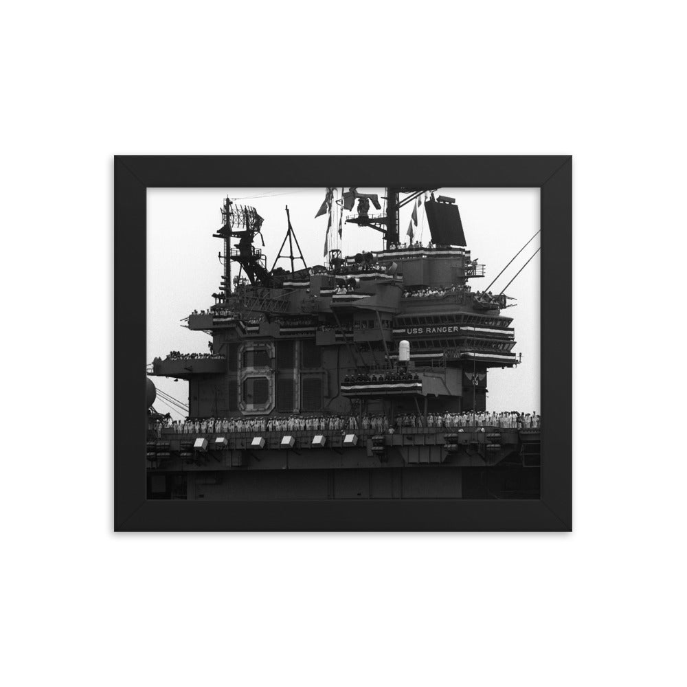 USS Ranger (CV-61) Framed Ship's Island Photo
