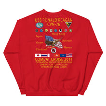 Load image into Gallery viewer, USS Ronald Reagan (CVN-76) 2011 Cruise Sweatshirt