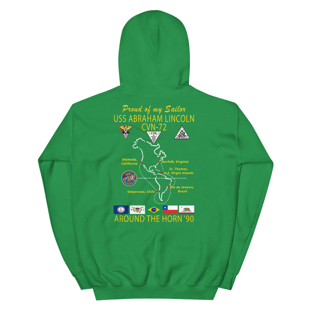 USS Abraham Lincoln (CVN-72) 1990 Cruise Hoodie - FAMILY