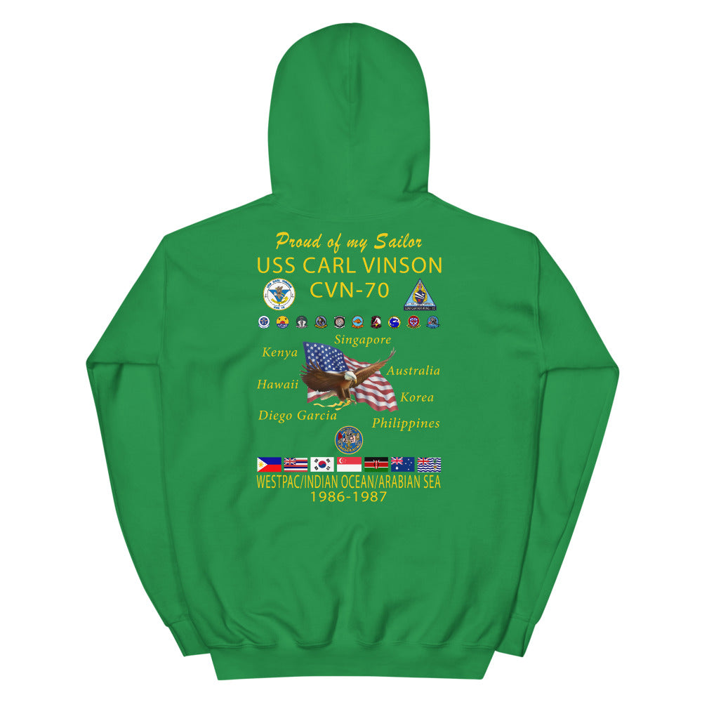 USS Carl Vinson (CVN-70) 1986-87 Cruise Hoodie - Family