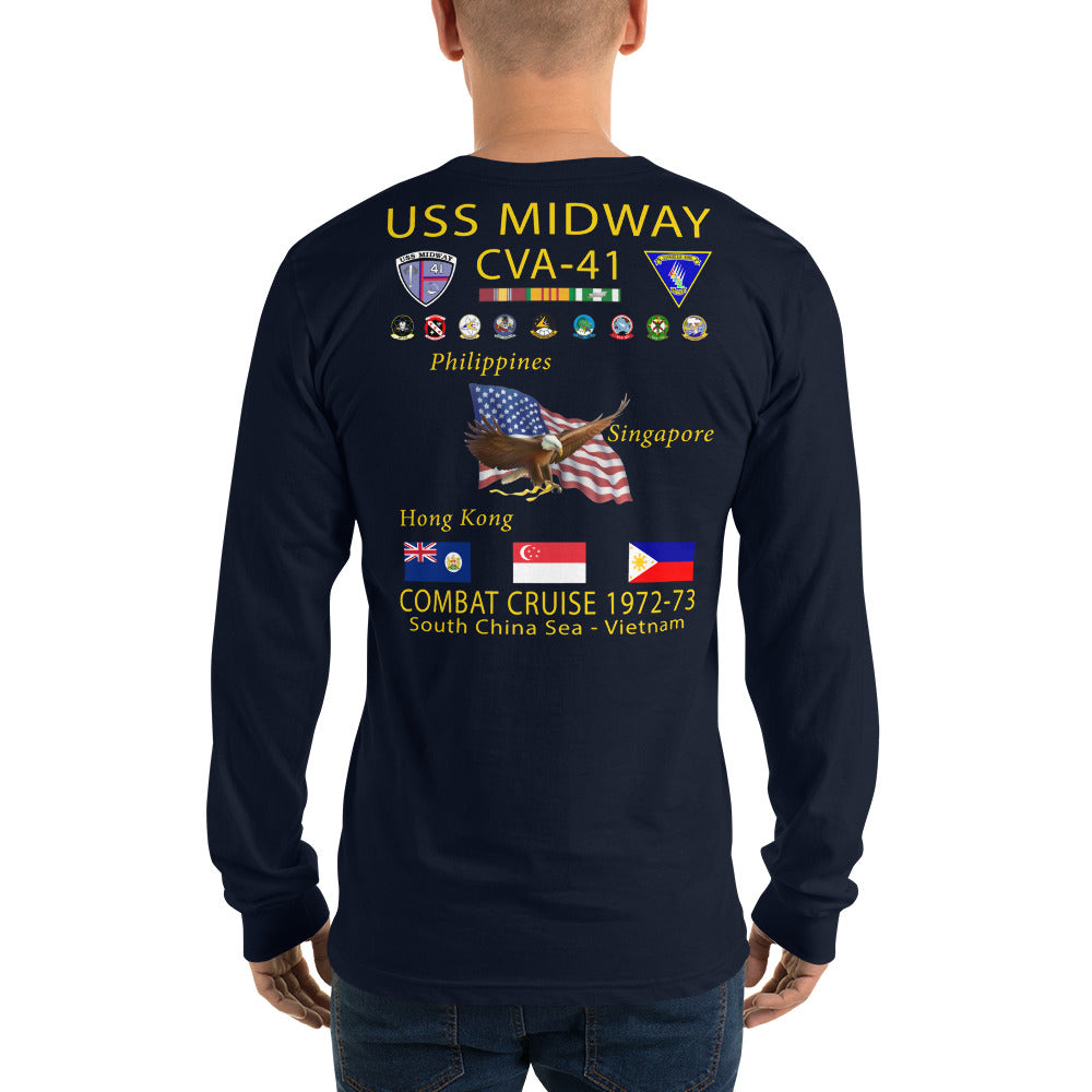 USS Midway (CVA-41) 1972-73 Long Sleeve Cruise Shirt