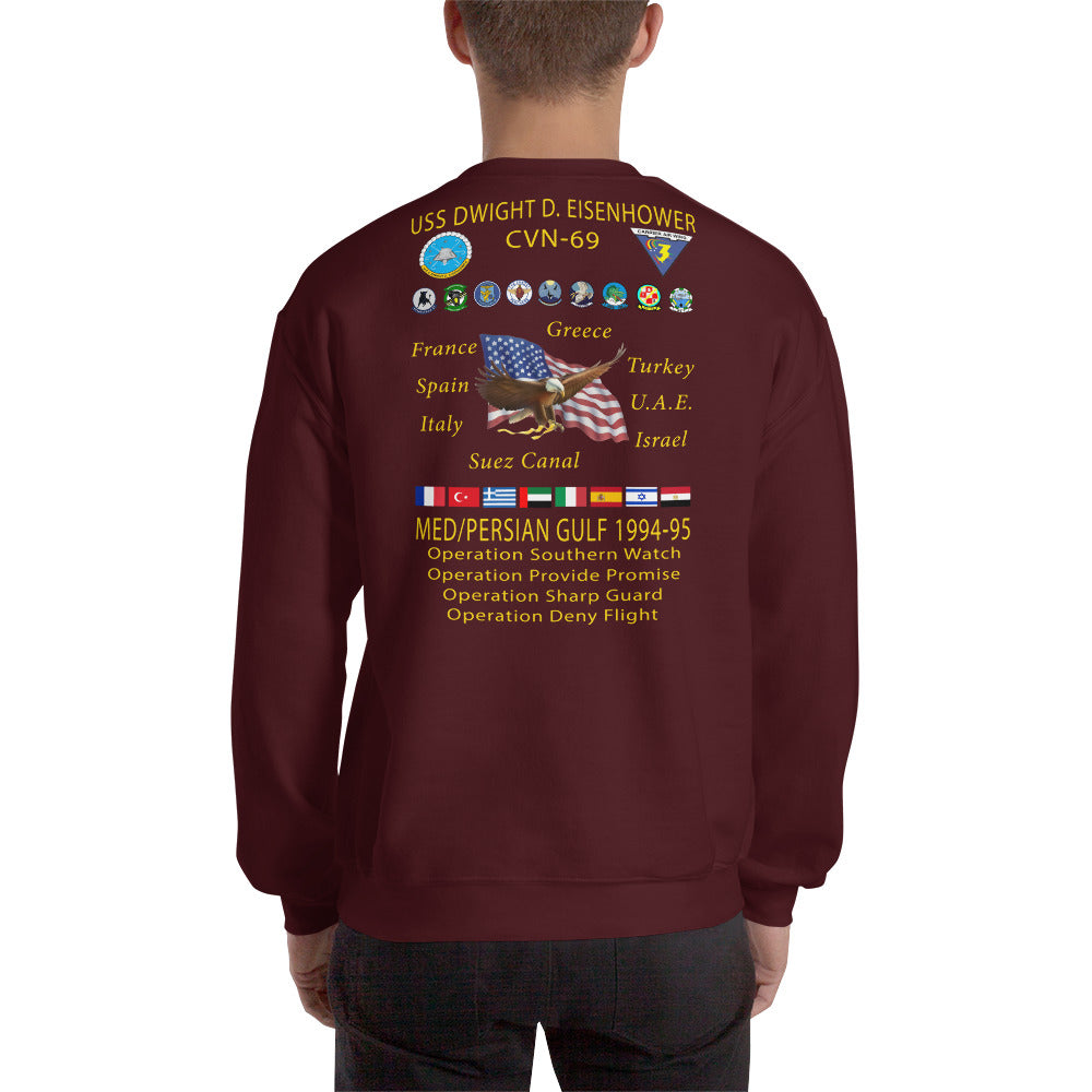 USS Dwight D. Eisenhower (CVN-69) 1994-95 Cruise Sweatshirt