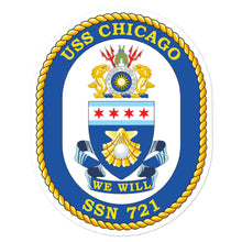 Load image into Gallery viewer, USS Chicago (SSN-721) Ship&#39;s Crest Vinyl Sticker