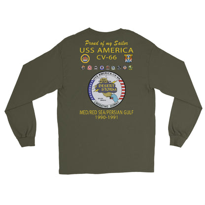 USS America (CV-66) 1990-91 Long Sleeve Cruise Shirt ver 2 - FAMILY
