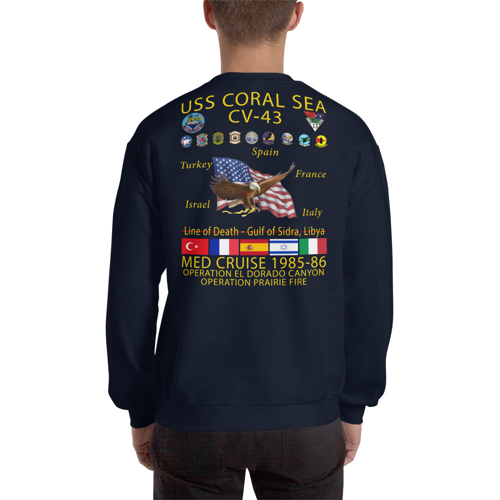 USS Coral Sea (CV-43) 1985-86 Cruise Sweatshirt