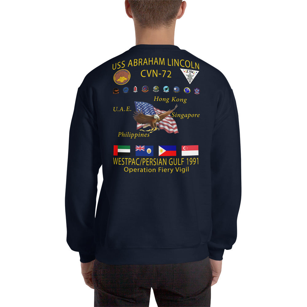 USS Abraham Lincoln (CVN-72) 1991 Cruise Sweatshirt