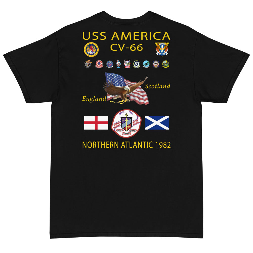 USS America (CV-66) 1982 Cruise Shirt - SIZES 4XL-5XL ONLY