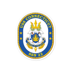 USS Connecticut (SSN-22) Ship's Crest Vinyl Sticker