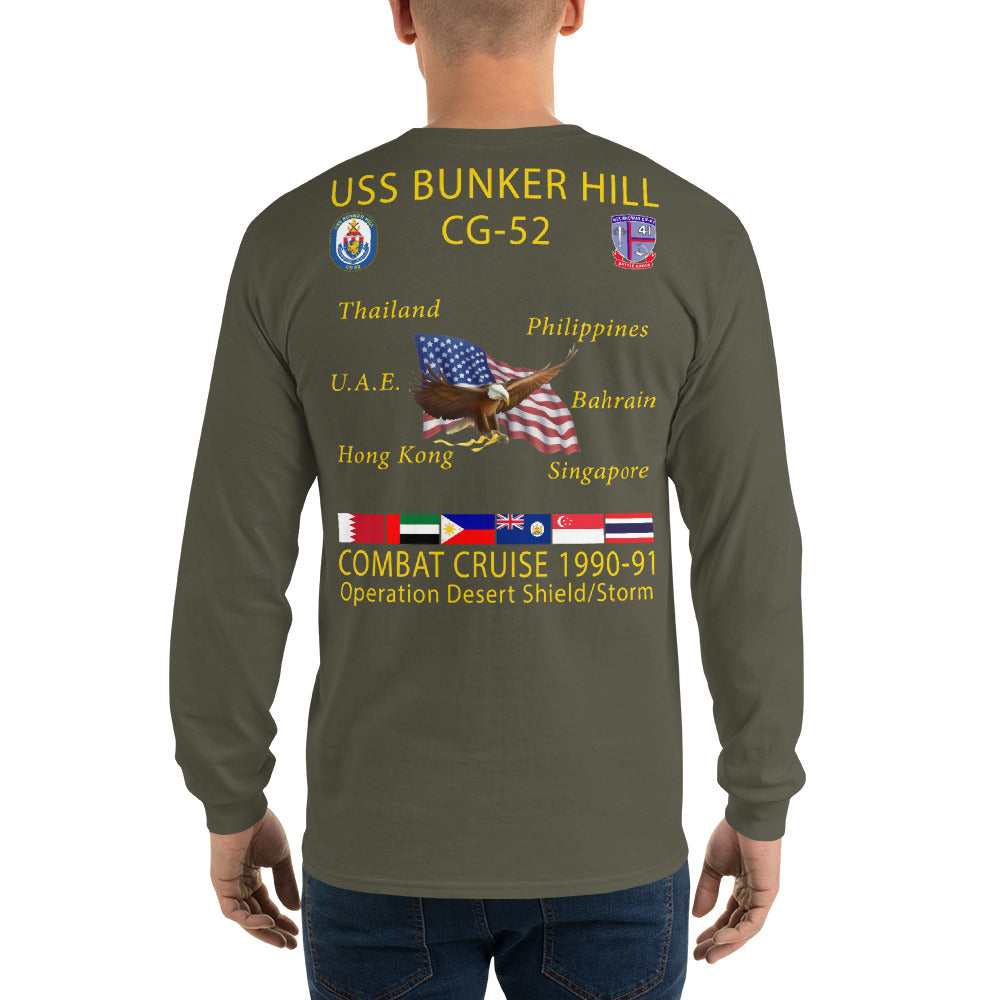 USS Bunker Hill (CG-52) 1990-91 Long Sleeve Cruise Shirt