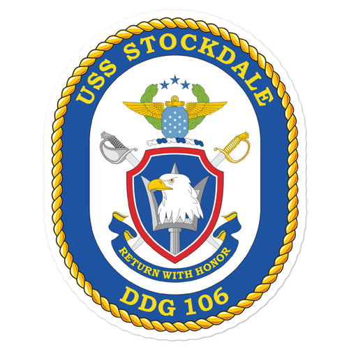 USS Stockdale (DDG-106) Ship's Crest Vinyl Sticker