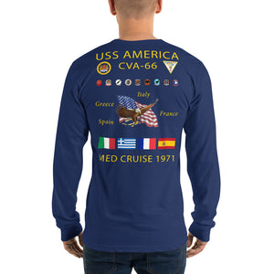 USS America (CVA-66) 1971 Long Sleeve Cruise Shirt