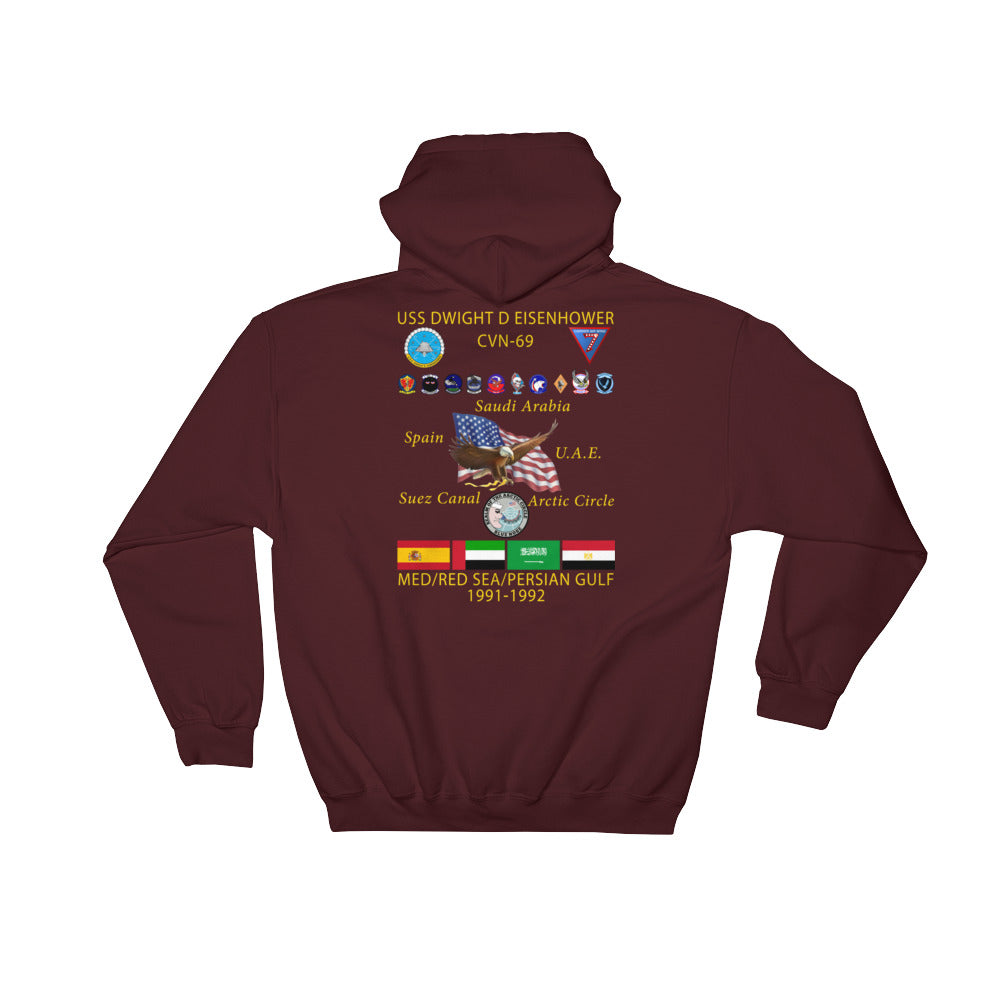 USS Dwight D. Eisenhower (CVN-69) 1991-92 Cruise Hoodie