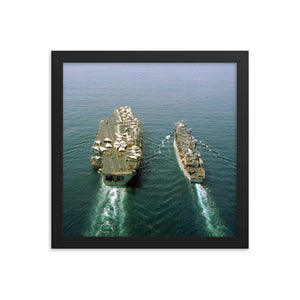 USS Detroit (AOE-4) Framed Ship Photo - w/ USS Dwight D. Eisenhower (CVN-69)