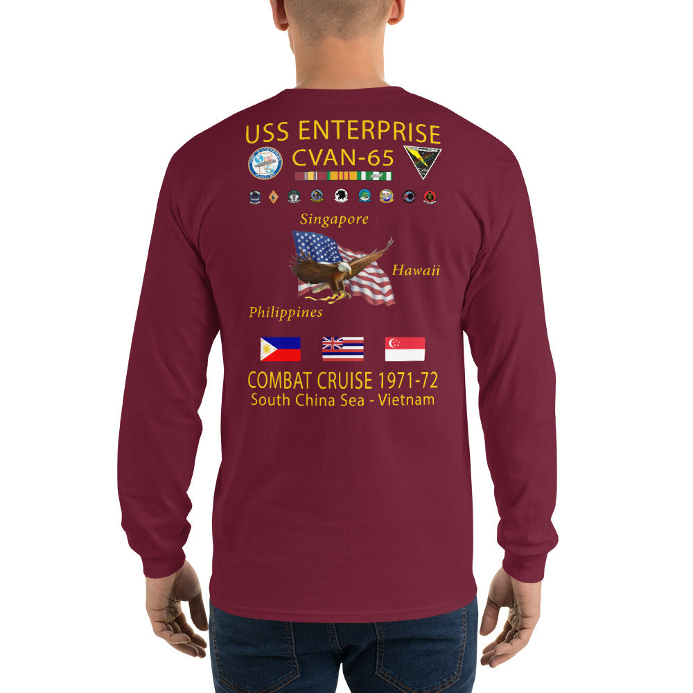 USS Enterprise (CVAN-65) 1971-72 Long Sleeve Cruise Shirt