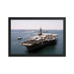USS John F. Kennedy (CV-67) Framed Ship Photo - Great Bitter Lake, Egypt