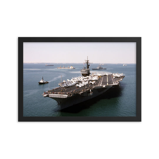 USS John F. Kennedy (CV-67) Framed Ship Photo - Great Bitter Lake, Egypt