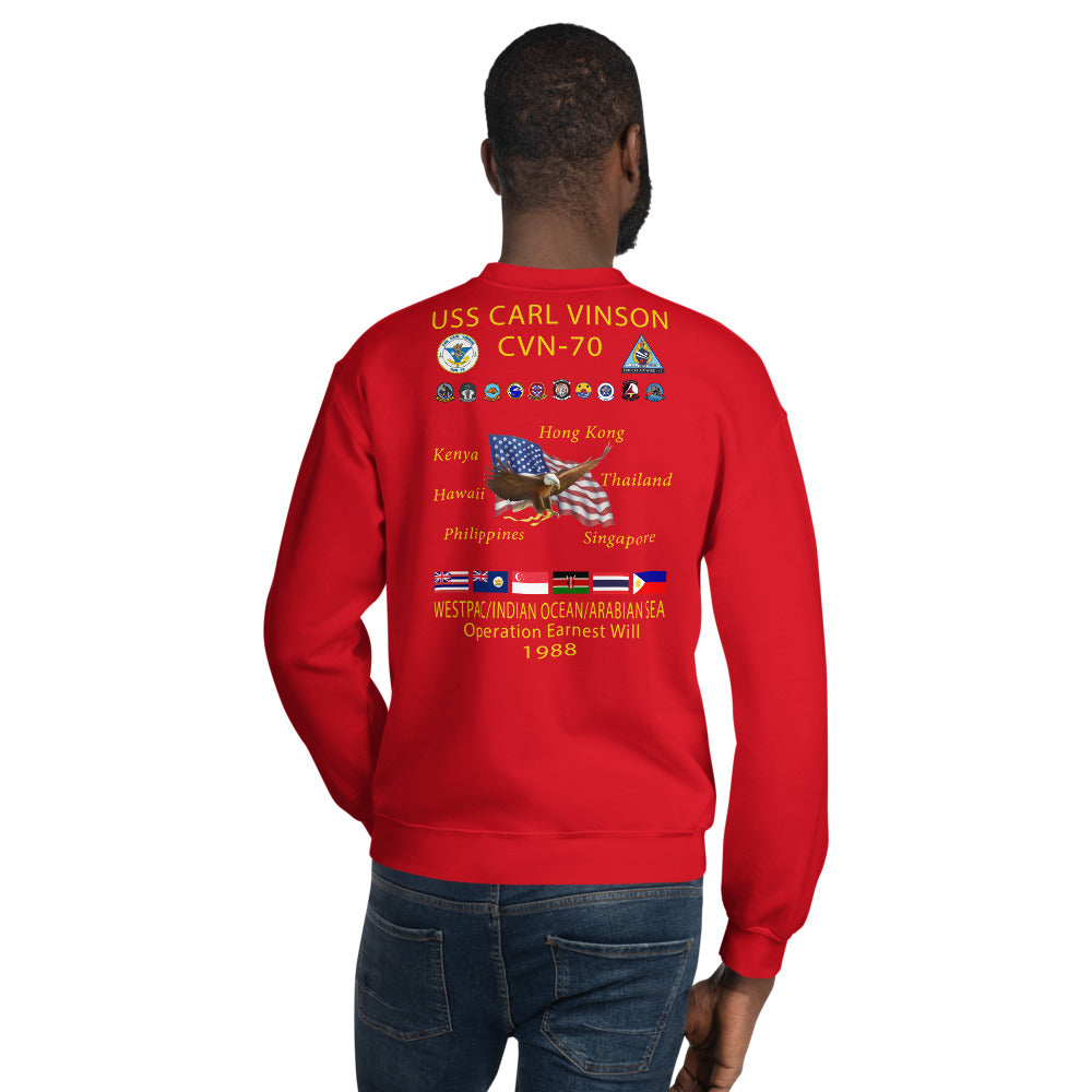USS Carl Vinson (CVN-70) 1988 Cruise Sweatshirt