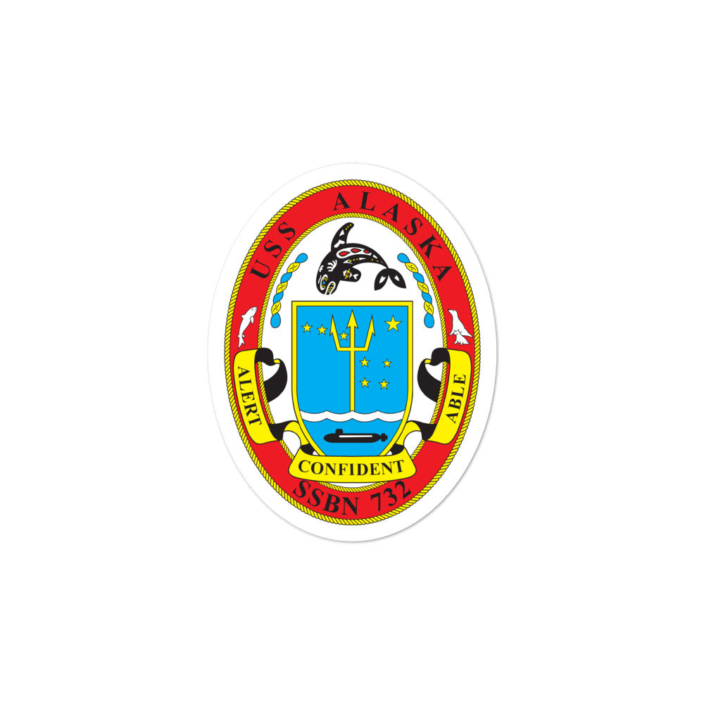 USS Alaska (SSBN-732) Ship's Crest Vinyl Sticker