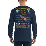 USS Enterprise (CVN-65) 1986 Long Sleeve Cruise Shirt