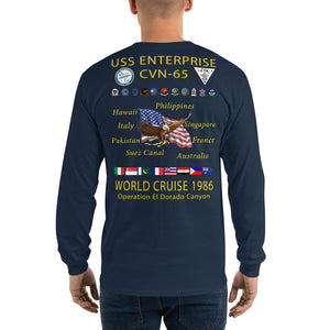 USS Enterprise (CVN-65) 1986 Long Sleeve Cruise Shirt