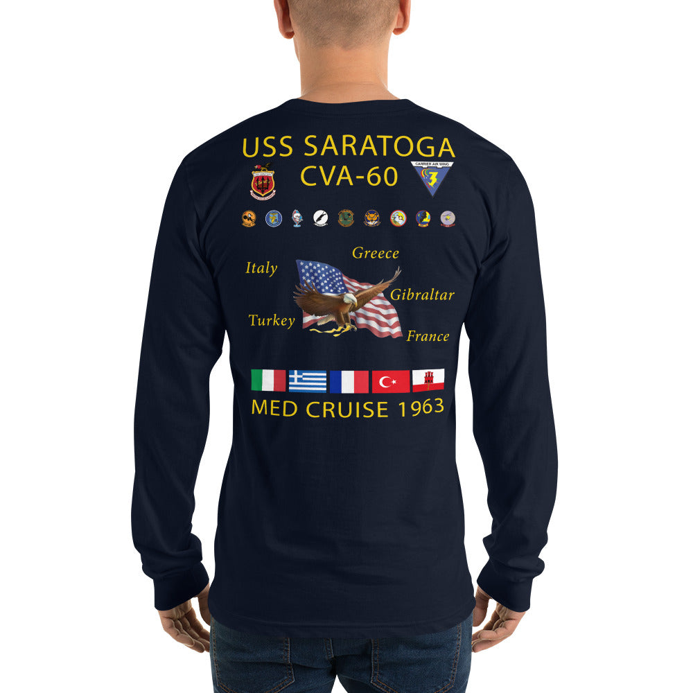 USS Saratoga (CVA-60) 1963 Long Sleeve Cruise Shirt