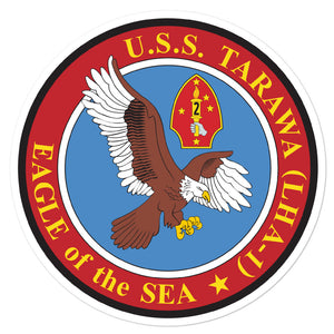 USS Tarawa (LHA-1) Circle Ship's Crest Vinyl Sticker