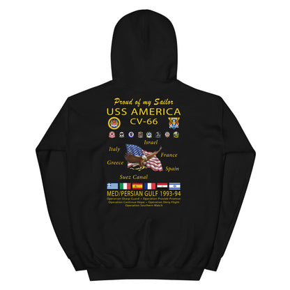 USS America (CV-66) 1993-94 Cruise Hoodie - FAMILY