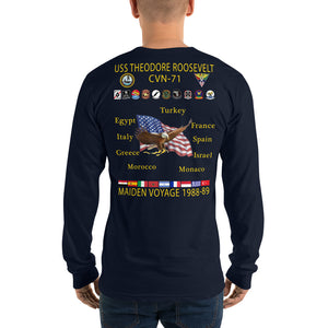 USS Theodore Roosevelt (CVN-71) 1988-89 Long Sleeve Cruise Shirt