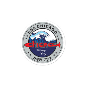 USS Chicago (SSN-721) SE Ship's Crest Vinyl Sticker