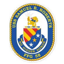 Load image into Gallery viewer, USS Samuel B. Roberts (FFG-58) Ship&#39;s Crest Vinyl Sticker