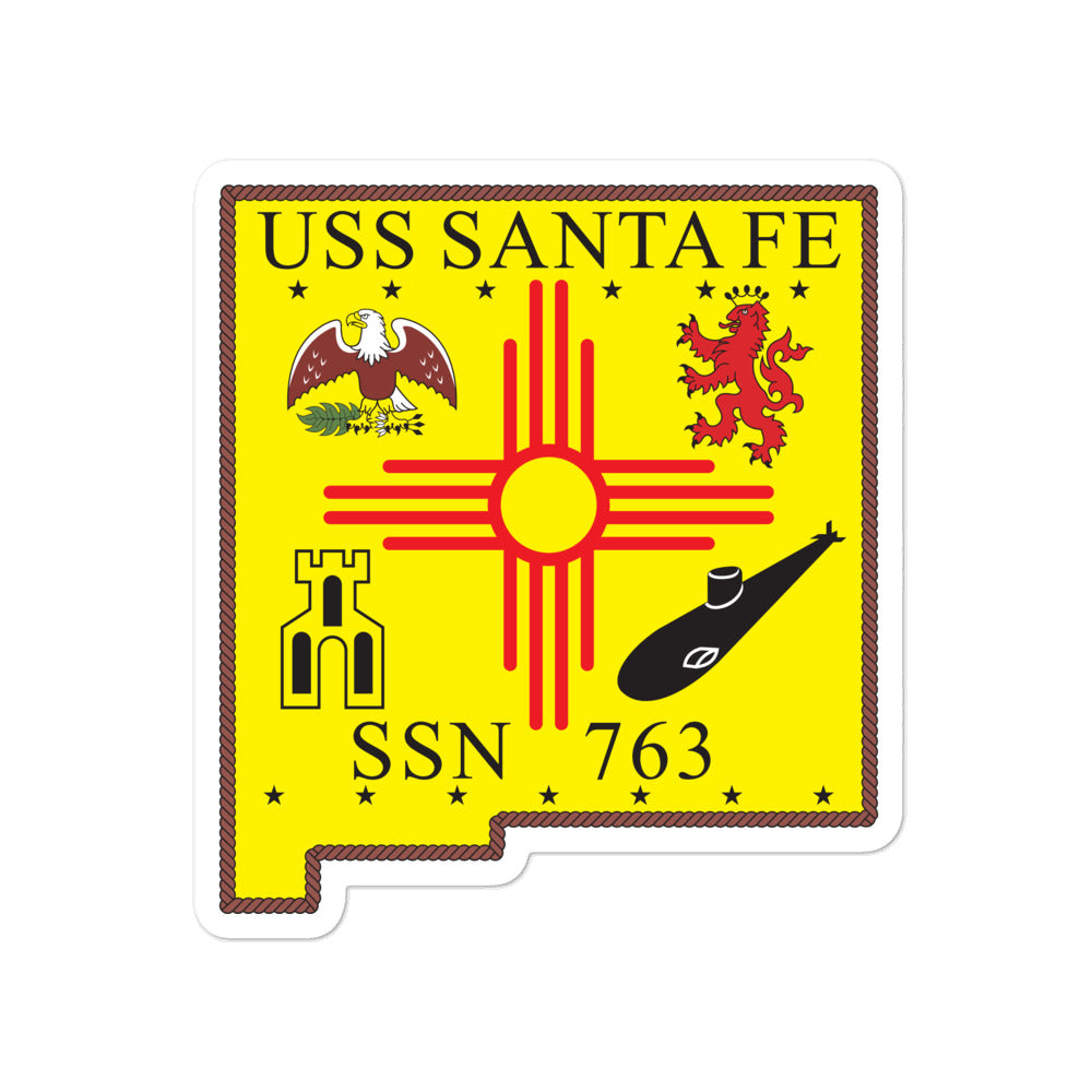 USS Santa Fe (SSN-763) Ship's Crest Vinyl Sticker