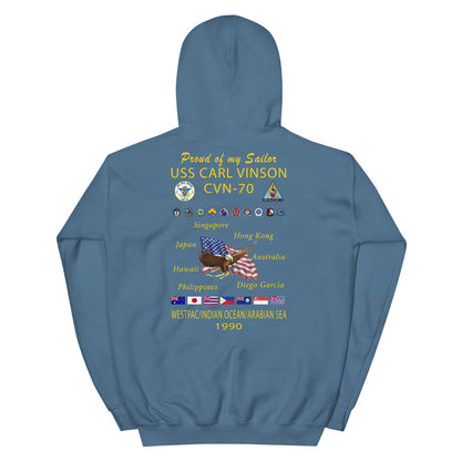 USS Carl Vinson (CVN-70) 1990 Cruise Hoodie - Family